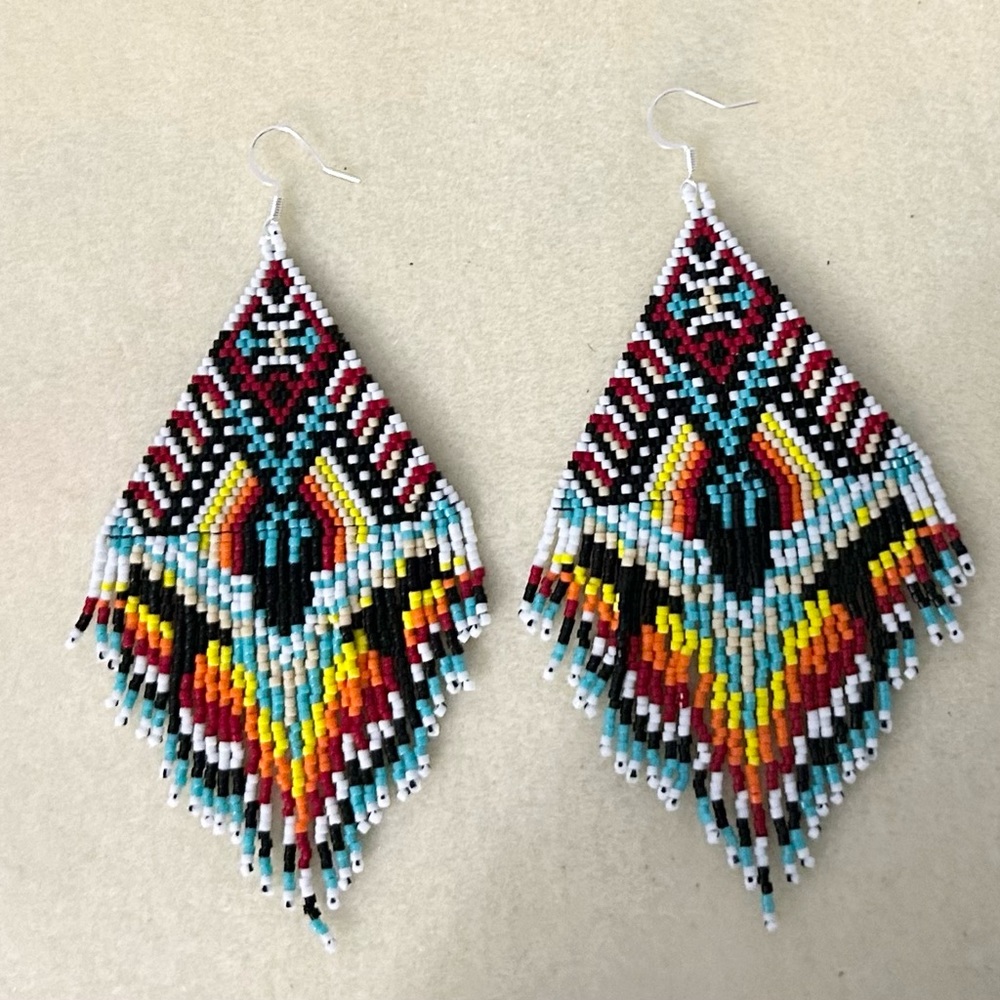 Beaded tribal earrings